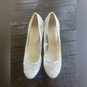 David’s Bridal Adley Mivory heels